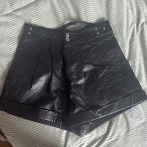 The Kooples Black High Waist Shorts Distressed Style
